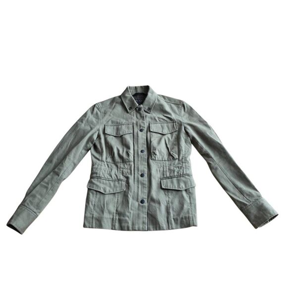 rag & bone womens Sz 0 olive green utility jacket snap and zip up - Picture 2 of 8